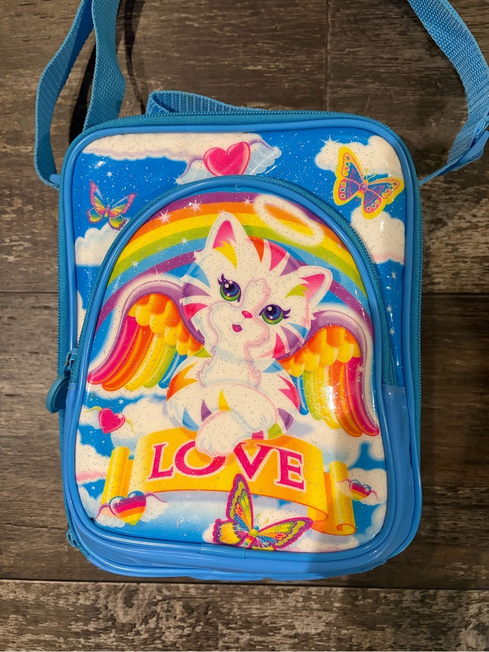 Vintage 90’s NOS RARE Lisa Frank CHRISSY ANGEL KITTY Lunch Box like NEW